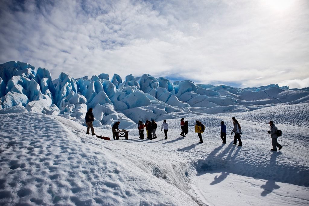 Glacier in Patagonian landscape of Argentina